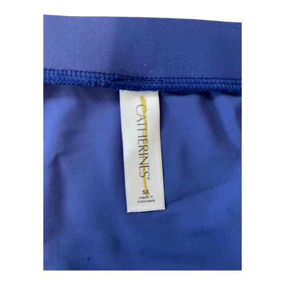 NWOT Catherines | Plus Size Ruched Blue High Rise Bikini Swim Suit Bottoms - Picture 3 of 4